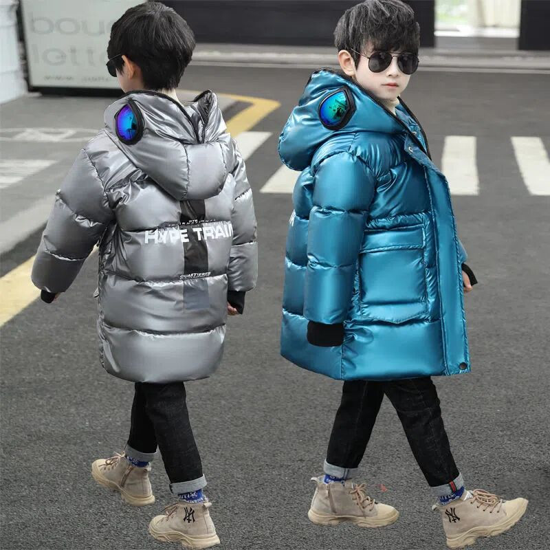 Lasteriided Poiste sulejope Puuvillane pikk Laste puuvillane mantel Laste puuvillane jope Talveriided Kapuutsiga lumeülikond