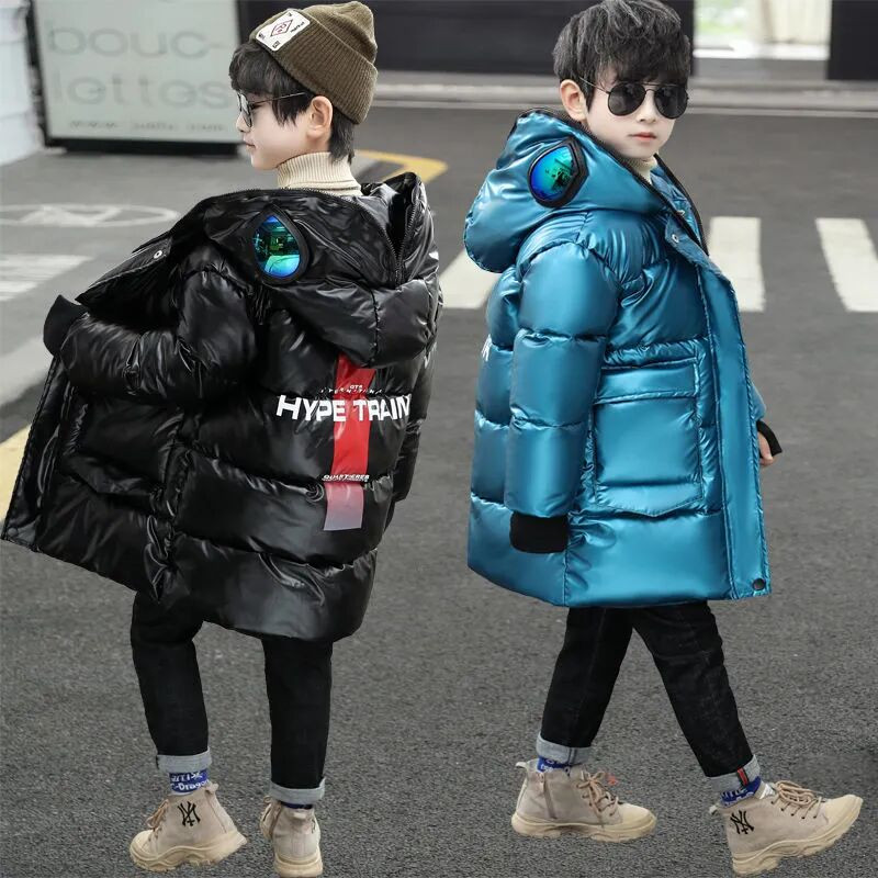 Lasteriided Poiste sulejope Puuvillane pikk Laste puuvillane mantel Laste puuvillane jope Talveriided Kapuutsiga lumeülikond