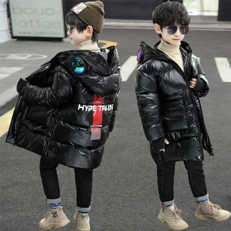 Lasteriided Poiste sulejope Puuvillane pikk Laste puuvillane mantel Laste puuvillane jope Talveriided Kapuutsiga lumeülikond