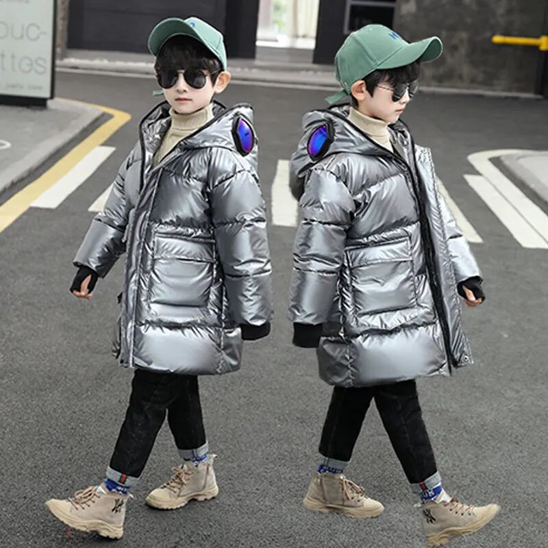 Lasteriided Poiste sulejope Puuvillane pikk Laste puuvillane mantel Laste puuvillane jope Talveriided Kapuutsiga lumeülikond