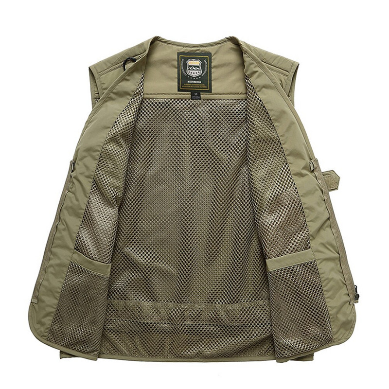 Ανδρικά καλοκαιρινά λεπτά γιλέκα με πολλές τσέπες Αμάνικα μπουφάν από διχτυωτό γρήγορο στέγνωμα Offloading Plus μέγεθος 7XL Φωτογραφικά γιλέκα 16 τσέπες