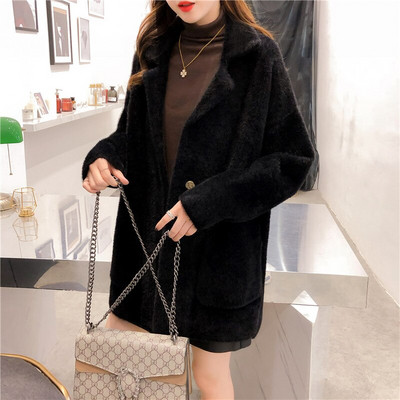 Sieviešu pavasara rudens mākslīgās ūdeles kašmira jakas sieviešu elegants vienkrāsains džemperis Sieviešu džemperis, biezs, silts trikotāžas džemperis