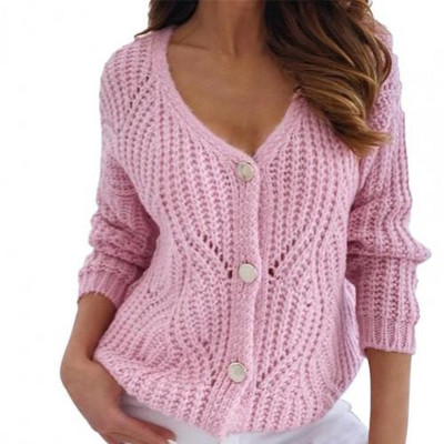 Oversized Off Shoulder Πράσινη Ζακέτα Πουλόβερ Ζακέτα Φθινοπωρινό, Χειμερινό, Κοίλο Πλεκτό Παλτό