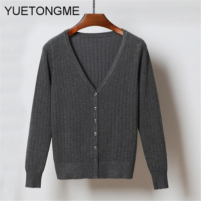 Γυναικείες πλεκτές ζακέτες με λαιμόκοψη V σε κορεατικό στυλ Γυναικείο Casual πουλόβερ παντός τύπου SW080