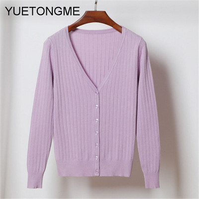 Γυναικείες πλεκτές ζακέτες με λαιμόκοψη V σε κορεατικό στυλ Γυναικείο Casual πουλόβερ παντός τύπου SW080