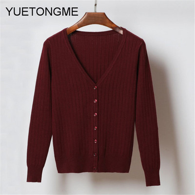 Γυναικείες πλεκτές ζακέτες με λαιμόκοψη V σε κορεατικό στυλ Γυναικείο Casual πουλόβερ παντός τύπου SW080