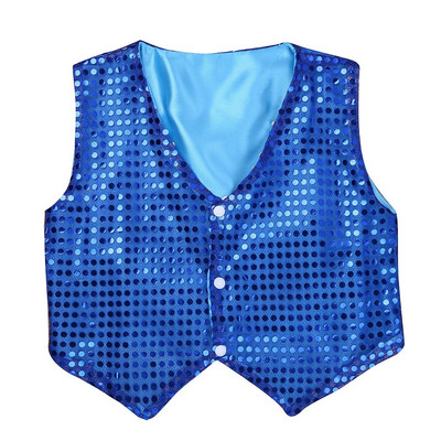 Bērnu hiphopa apģērbi sequin deju veste zēniem Helovīna burvju veste sviedri Džeza balles deju skatuves apģērbi