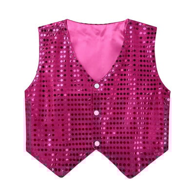 Bērnu hiphopa apģērbi sequin deju veste zēniem Helovīna burvju veste sviedri Džeza balles deju skatuves apģērbi