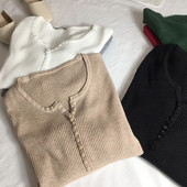 Νέο Retro Slim V λαιμόκοψη Πουλόβερ Εσωτερικό πουλόβερ Γυναικείο λεπτό μακρυμάνικο πλεκτό Basic τοπ φθινόπωρο και χειμώνα