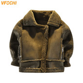VFOCHI jauns zēnu meiteņu vilnas mētelis zamšādas jaka ziemas bērniem vēja necaurlaidīgs mētelis bērnu apģērbs unisex zēniem meiteņu vilnas mētelis virsdrēbes