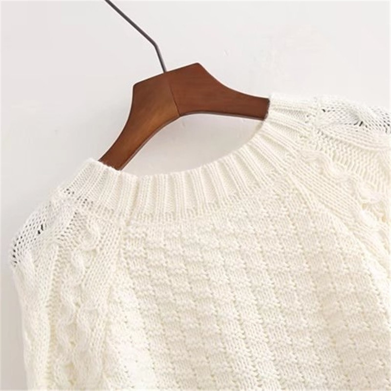 2019 Νέο πουλόβερ Γυναικεία πουλόβερ Φθινοπωρινό Πλεκτό Πλεκτό Πουλόβερ Μακρυμάνικο Ο-Λιιμόκοψη Γλυκά Πλεκτά πουλόβερ