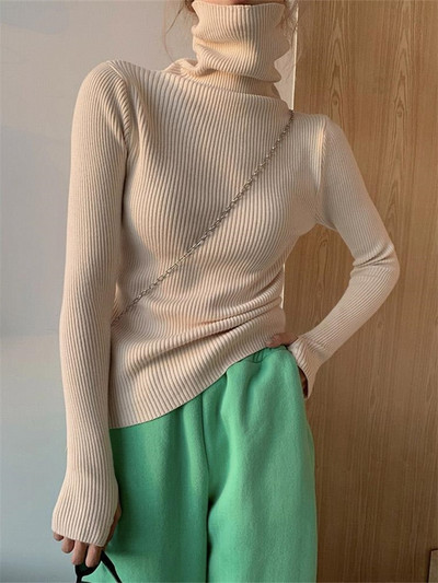 Syiwidii Γυναικεία πουλόβερ με ζιβάγκο Πουλόβερ Φθινόπωρο 2022 Μόδα μαλακό πουλόβερ με λεπτή εφαρμογή Μακρυμάνικα χειμωνιάτικα ρούχα Μπλε μαύρα μπλουζάκια