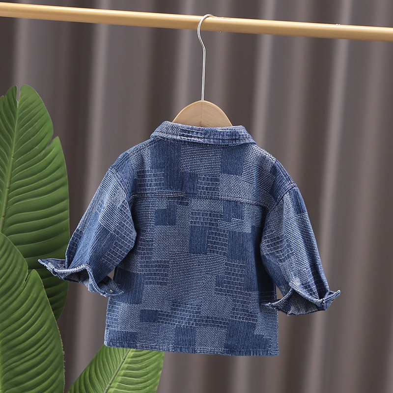 Jauni pavasara un rudens apģērbi zēniem džinsa jaka krekli bērnu apģērbi bērnu apģērbi jakas garām piedurknēm topi bērnu