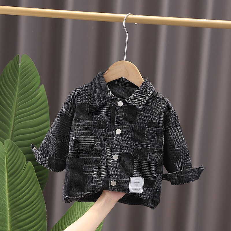 Jauni pavasara un rudens apģērbi zēniem džinsa jaka krekli bērnu apģērbi bērnu apģērbi jakas garām piedurknēm topi bērnu