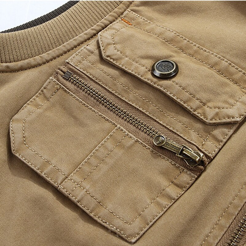 Karstā izpārdošana plus 9XL veste vīriešu kokvilnas divpusēja taktiskā veste ar daudzām kabatām bezpiedurkņu jaka chalecos para hombre vīriešu mētelis