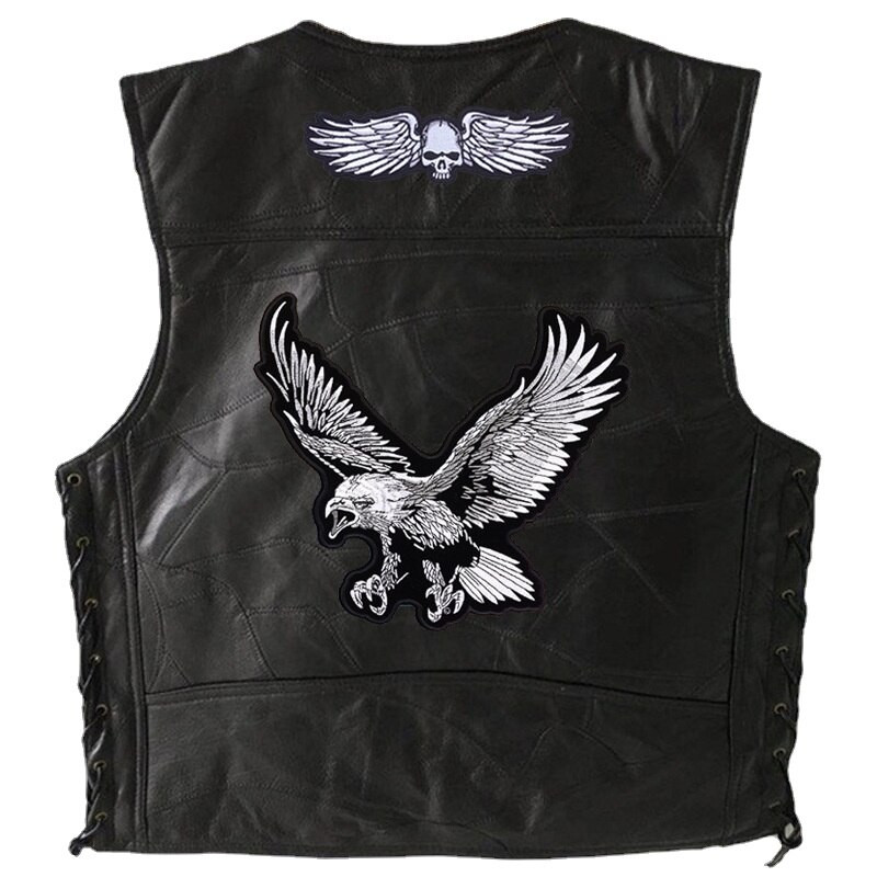 2022 Ανδρικό γιλέκο ποδηλάτου Hip hop Jacket ρετρό Locomotive Γνήσιο δέρμα προβάτου μοτοσικλέτας Αμάνικα γιλέκα Ανδρικά ρούχα