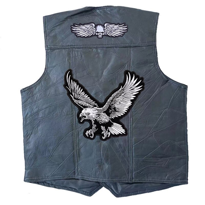 2022 Ανδρικό γιλέκο ποδηλάτου Hip hop Jacket ρετρό Locomotive Γνήσιο δέρμα προβάτου μοτοσικλέτας Αμάνικα γιλέκα Ανδρικά ρούχα