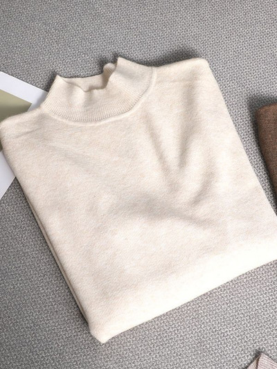 Basic Mock Neck Slim κασμίρ Πουλόβερ Γυναικείο Φθινοπωρινό χειμώνα χοντρό ζεστό πουλόβερ Για γυναίκες Γυναικείο Κομψό πουλόβερ
