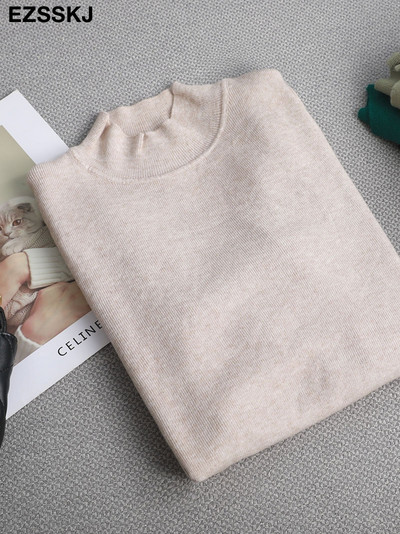 Basic Mock Neck Slim κασμίρ Πουλόβερ Γυναικείο Φθινοπωρινό χειμώνα χοντρό ζεστό πουλόβερ Για γυναίκες Γυναικείο Κομψό πουλόβερ