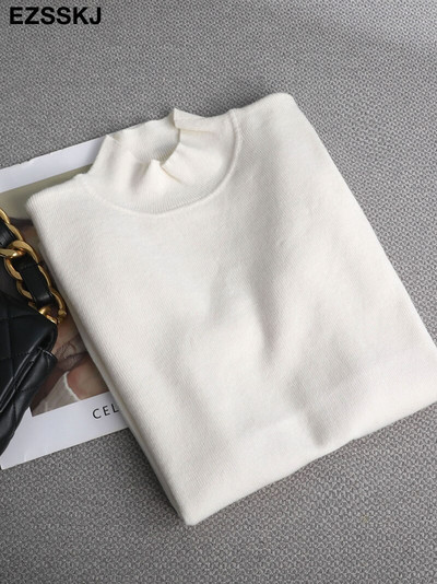 Basic Mock Neck Slim κασμίρ Πουλόβερ Γυναικείο Φθινοπωρινό χειμώνα χοντρό ζεστό πουλόβερ Για γυναίκες Γυναικείο Κομψό πουλόβερ