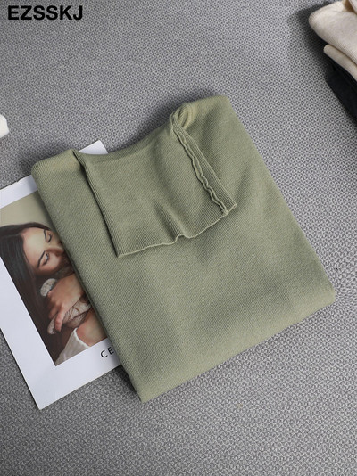 Basic Mock Neck Slim κασμίρ Πουλόβερ Γυναικείο Φθινοπωρινό χειμώνα χοντρό ζεστό πουλόβερ Για γυναίκες Γυναικείο Κομψό πουλόβερ