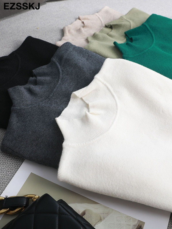 Basic Mock Neck Slim κασμίρ Πουλόβερ Γυναικείο Φθινοπωρινό χειμώνα χοντρό ζεστό πουλόβερ Για γυναίκες Γυναικείο Κομψό πουλόβερ