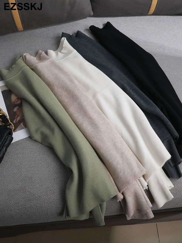 Basic Mock Neck Slim κασμίρ Πουλόβερ Γυναικείο Φθινοπωρινό χειμώνα χοντρό ζεστό πουλόβερ Για γυναίκες Γυναικείο Κομψό πουλόβερ