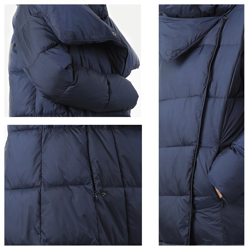 Sieviešu garās dūnu kokvilnas, stepēta kapuce, noņemama apkakle, vēja necaurlaidīga biroja Lady Parka 19-255