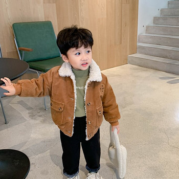 Νέο Boy Jacket Fur Fleece Παιδικά Παλτό Παιδικά Εξωτερικά Ενδύματα Φθινόπωρο Χειμώνας 2022-W008