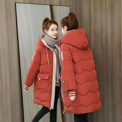 Dūnu jakas Sieviešu ziemas mētelis Sieviešu Parkas Silta ziemas jaka ar kapuci mētelis Kokvilnas polsterēta jaka Liela izmēra S-3XL