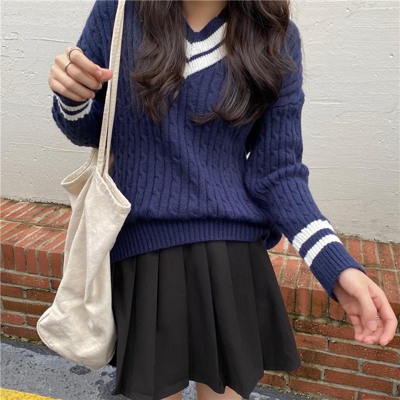 Novi 2021. Ženski Jesen Zimski Puloveri Pletena Topla Pletena Vintage Moda Preveliki Elegantni Puloveri Ženske Majice SW1535JX