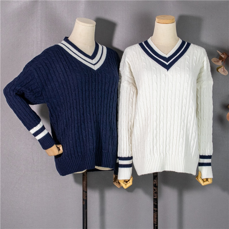 Novi 2021. Ženski Jesen Zimski Puloveri Pletena Topla Pletena Vintage Moda Preveliki Elegantni Puloveri Ženske Majice SW1535JX