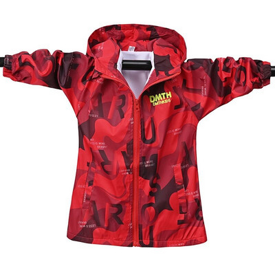 Μόδα αδιάβροχα μπουφάν για αγόρια 2021 Άνοιξη φθινόπωρο Λεπτά παιδικά εξωτερικά ενδύματα εκτύπωσης Αντιανεμικά μπουφάν με κουκούλα Παιδικά παλτά