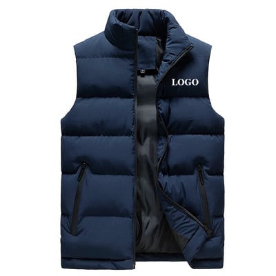 Prilagođeni logotip marke Muška jakna Jesen Zima Topli prsluk Punja pamučna jakna bez rukava Prsluk Muški topli muški vanjski kaput