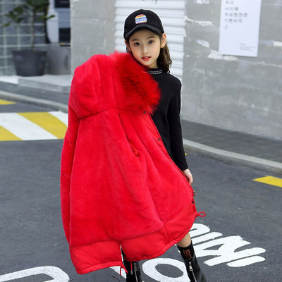 Ziemas jaka meitenēm 2022. gada krievu bērnu sniega kostīmi plus samta virsdrēbes ar kapuci, mētelis bērniem, pusaudžu meitenes, Parkas 6-13 g.