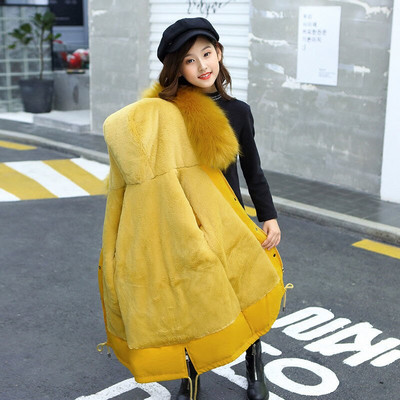 Ziemas jaka meitenēm 2022. gada krievu bērnu sniega kostīmi plus samta virsdrēbes ar kapuci, mētelis bērniem, pusaudžu meitenes, Parkas 6-13 g.