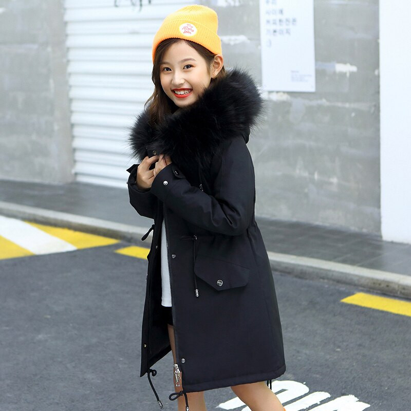 Ziemas jaka meitenēm 2022. gada krievu bērnu sniega kostīmi plus samta virsdrēbes ar kapuci, mētelis bērniem, pusaudžu meitenes, Parkas 6-13 g.