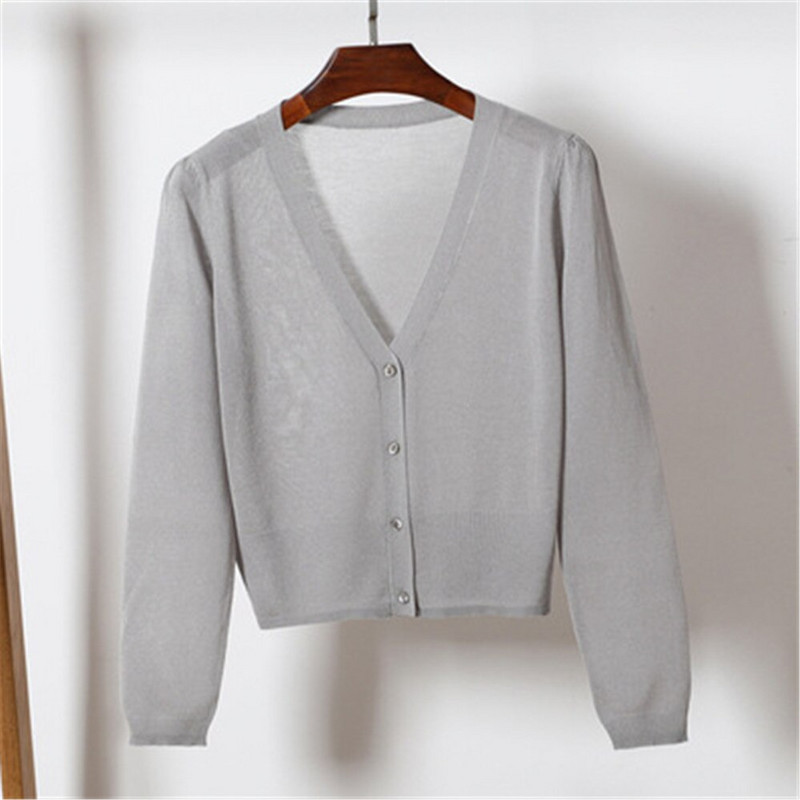 2021. Korejski modni kratki kardigan Osnovni kaput Ljeto Proljeće Ženski tanki kaputi s V izrezom Ružičasto Bijelo Crno Žuto Zeleno Plavo Z3775