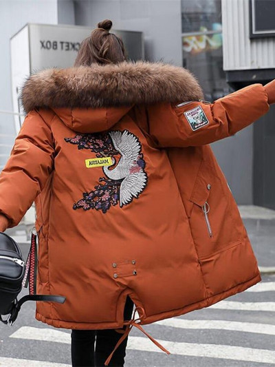 Zimske parke Ženska kožna jakna s vezom i kapuljačom Široki dugi kaput Mujer Debeli topli ležerni kaput Modna crna jakna