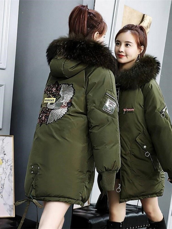 Zimske parke Ženska kožna jakna s vezom i kapuljačom Široki dugi kaput Mujer Debeli topli ležerni kaput Modna crna jakna