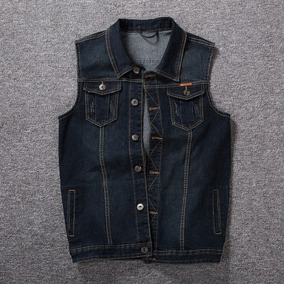 5 krāsu vintage džinsa mazgāti pelēki džinsi Vestes Vīriešu Bezpiedurknēm Kovboju Jakas Ikdienas veste Vīrieša veste Liela izmēra 8XL 7XL 6XL