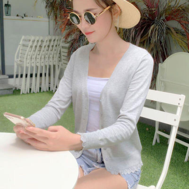 2020. aasta sügissuvi ühevärviline V-kaelusega pikkade varrukatega kampsun Naiste sall Kootud kampsun Naiste kardiganid Naiste mantel Naiste topid