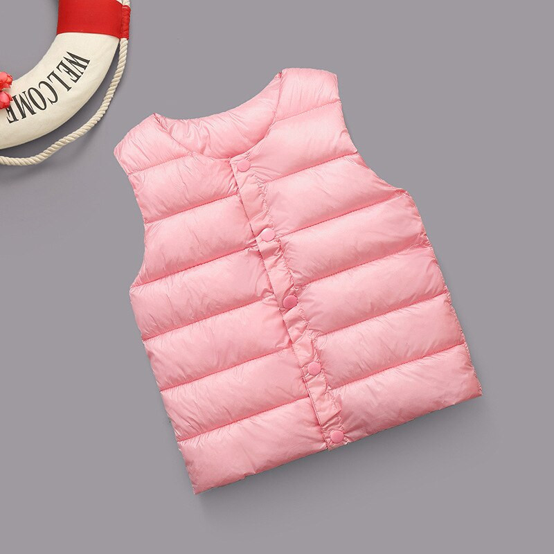 Bērnu meiteņu rudens vestes, neitrāli, silti apģērbi bērniem, dūnu kokvilnas veste, 2021. gada pavasara rudens, 1–7 gadu vecuma bērnu apģērbi