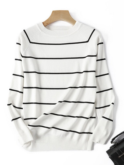 Rudens ziemas svītraini trikotāžas džemperi Džemperi ar garām piedurknēm korejiešu brīvi augstas kvalitātes džemperis, mīksts, silts džemperis, velk Femme 2022