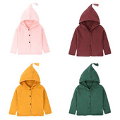 Μονόχρωμο μπουφάν μωρό αγόρι Βαμβακερό λινό Παιδικά αγόρια ρούχα με μακρυμάνικο κουκούλα άνοιξη φθινόπωρο Παιδικά ρούχα για κορίτσια