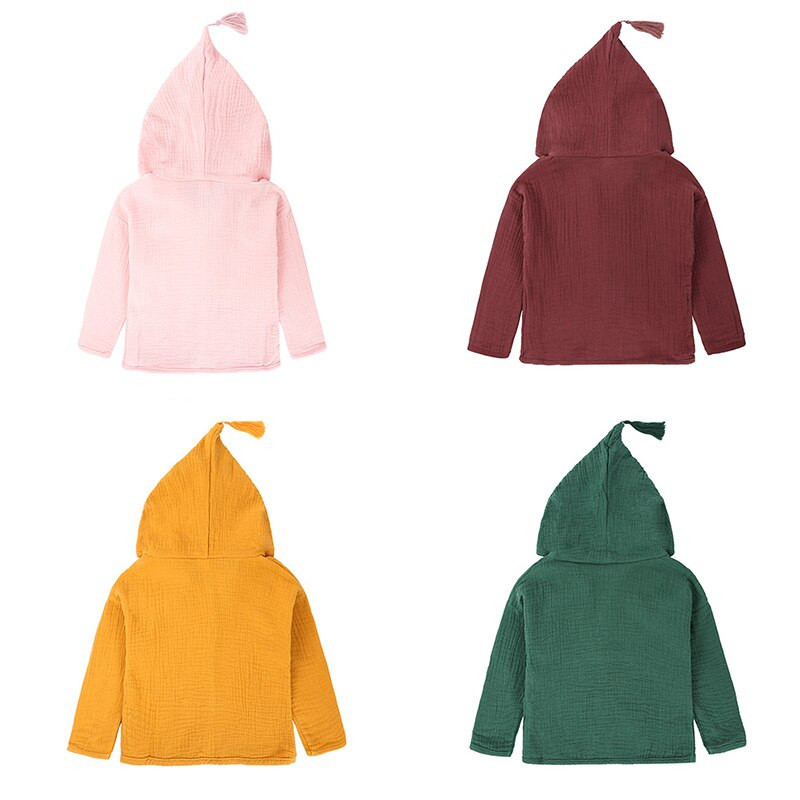 Μονόχρωμο μπουφάν μωρό αγόρι Βαμβακερό λινό Παιδικά αγόρια ρούχα με μακρυμάνικο κουκούλα άνοιξη φθινόπωρο Παιδικά ρούχα για κορίτσια