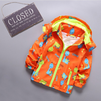 Νέο ανοιξιάτικο μπουφάν για αγόρια παλτό με κουκούλα Dinosaur Cartoon Βρεφικά ρούχα για αγόρια Πανωφόρια Παιδικά Ανεμοδαρμένα φθινοπωρινά παιδικά μπουφάν