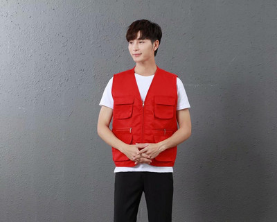 Pielāgota dizaina logotipa veste vīriešiem un sievietēm ar daudzām kabatām, ikdienas kombinezoni, āra komandas reklāmas topi