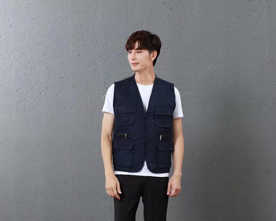 Pielāgota dizaina logotipa veste vīriešiem un sievietēm ar daudzām kabatām, ikdienas kombinezoni, āra komandas reklāmas topi