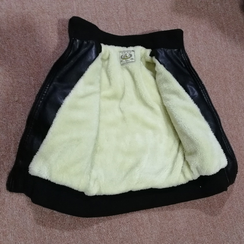 Zēnu ādas jakas Bērnu Plus samta polsterēts rāvējslēdzējs Mēteļi lieli Zēnu jaka melns vīna sarkans Ārdrēbes Bērnu Modes Jakas